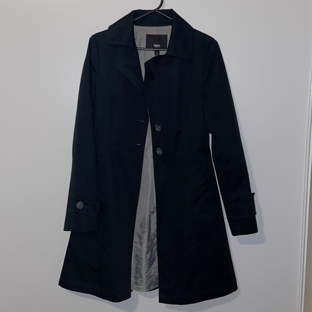 Mossino black trench coat
